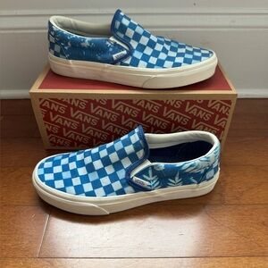 Vans unisex Blue Checkered Slip-On Shoes